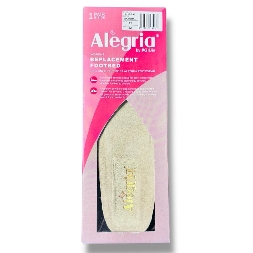 Alegria Women’s Replacement Footbed Size 41 M Color 999 Natural